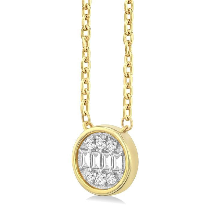 Round Shape Bezel Set Petite Fusion Diamond Fashion Pendant