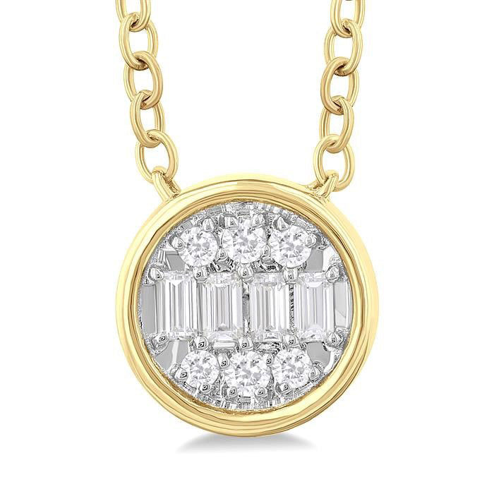 Round Shape Bezel Set Petite Fusion Diamond Fashion Pendant