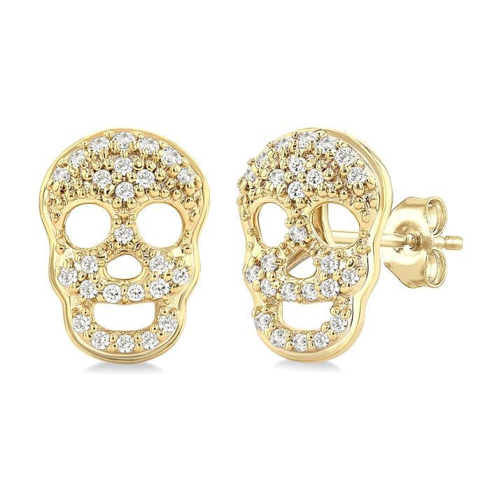Skull Petite Diamond Fashion Earrings