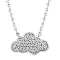 1/10 Ctw Round Cut Diamond Cloud Motif Petite Fashion Pendant With Chain in 10K White Gold