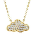 1/10 Ctw Round Cut Diamond Cloud Motif Petite Fashion Pendant With Chain in 10K Yellow Gold