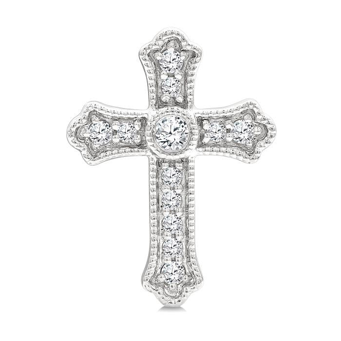 Cross Petite Diamond Fashion Earrings