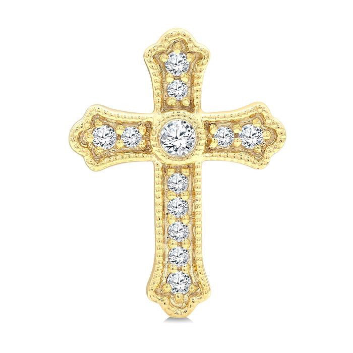 Cross Petite Diamond Fashion Earrings