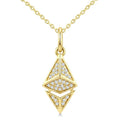 1/10 Ctw Round Cut Diamond Pirouette Ethereum Fashion Pendant With Chain in 10K Yellow Gold