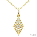 1/10 Ctw Round Cut Diamond Pirouette Ethereum Fashion Pendant With Chain in 10K Yellow Gold