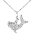 1/8 Ctw Round Cut Diamond Shark Petite Pendant With Chain in 10K White Gold