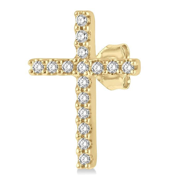 Cross Petite Diamond Fashion Earrings