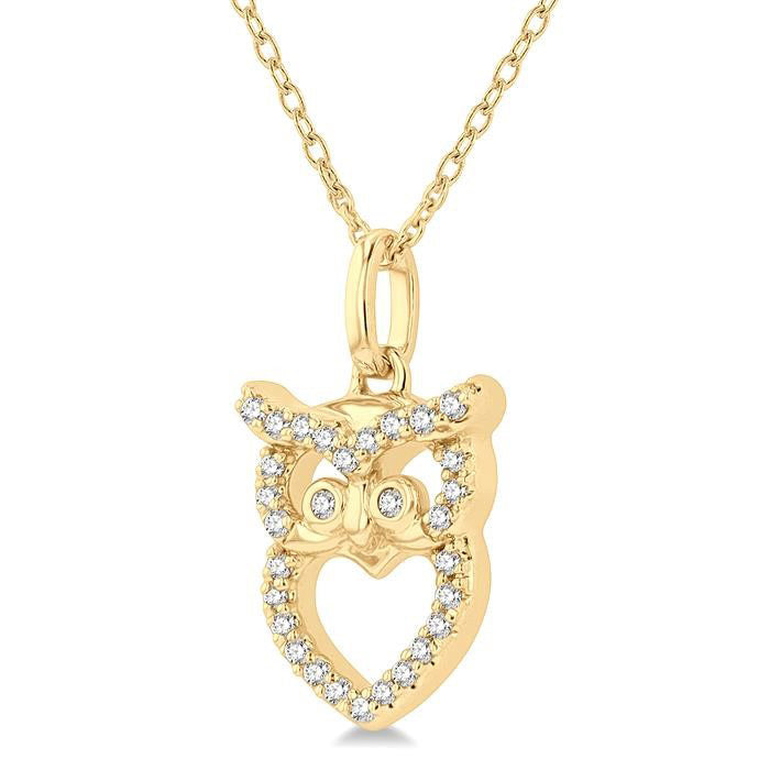 Owl Petite Diamond Fashion Pendant