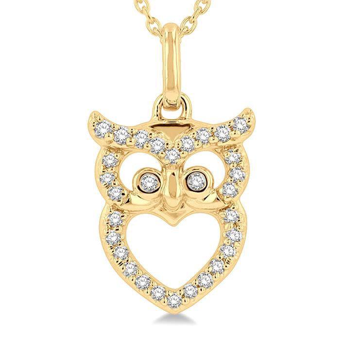 Owl Petite Diamond Fashion Pendant