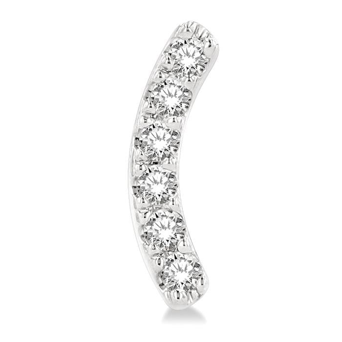 1/10 Ctw Arc Round Cut Diamond Petite Fashion Stud Earrings in 10K White Gold