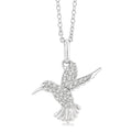 1/6 Ctw Petite Hummingbird Round Cut Diamond Fashion Pendant With Chain in 10K White Gold