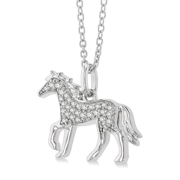 Ophelia Orchid Horse Petite Diamond Fashion Pendant