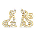 Dog Petite Diamond Fashion Earrings