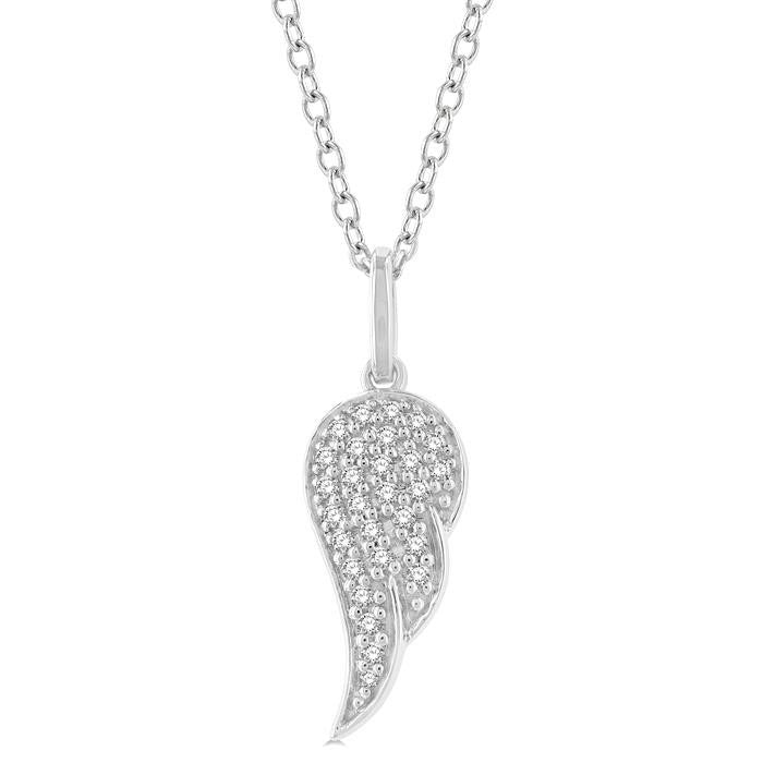 Tansy Jasper Angel Wings Petite Diamond Fashion Pendant
