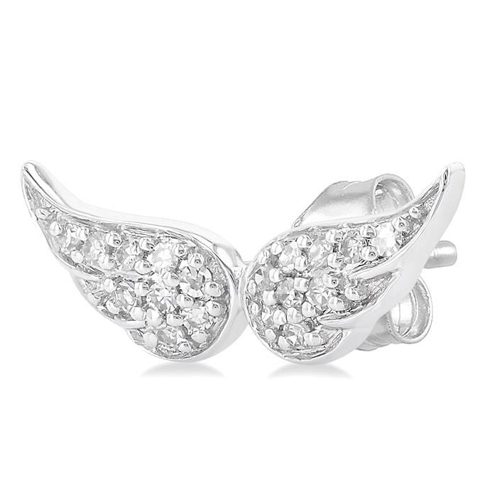 Angel Wings Petite Diamond Earrings