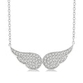 1/6 Ctw Petite Angel Wing Round Cut Diamond Fashion Pendant With Chain in 10K White Gold
