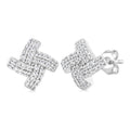 1/5 Ctw Petite Pinwheel Round Cut Diamond Fashion Stud Earrings in 10K White Gold