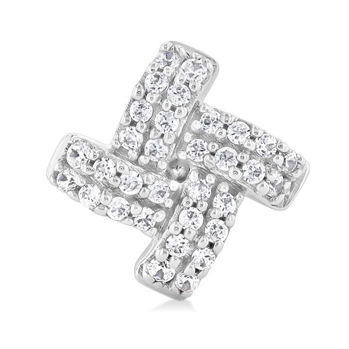 1/5 Ctw Petite Pinwheel Round Cut Diamond Fashion Stud Earrings in 10K White Gold