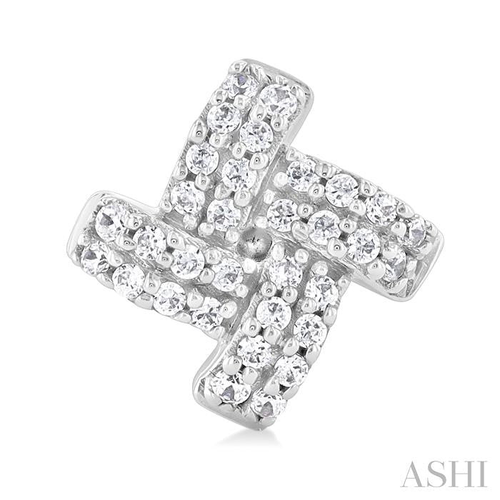 1/5 Ctw Petite Pinwheel Round Cut Diamond Fashion Stud Earrings in 10K White Gold