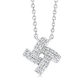 1/8 Ctw Petite Pinwheel Round Cut Diamond Fashion Pendant With Chain in 10K White Gold