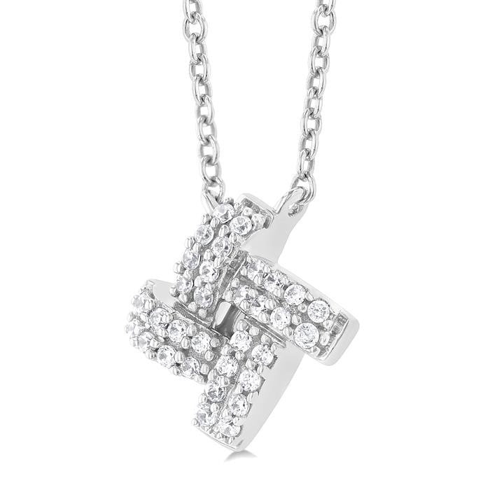 1/8 Ctw Petite Pinwheel Round Cut Diamond Fashion Pendant With Chain in 10K White Gold