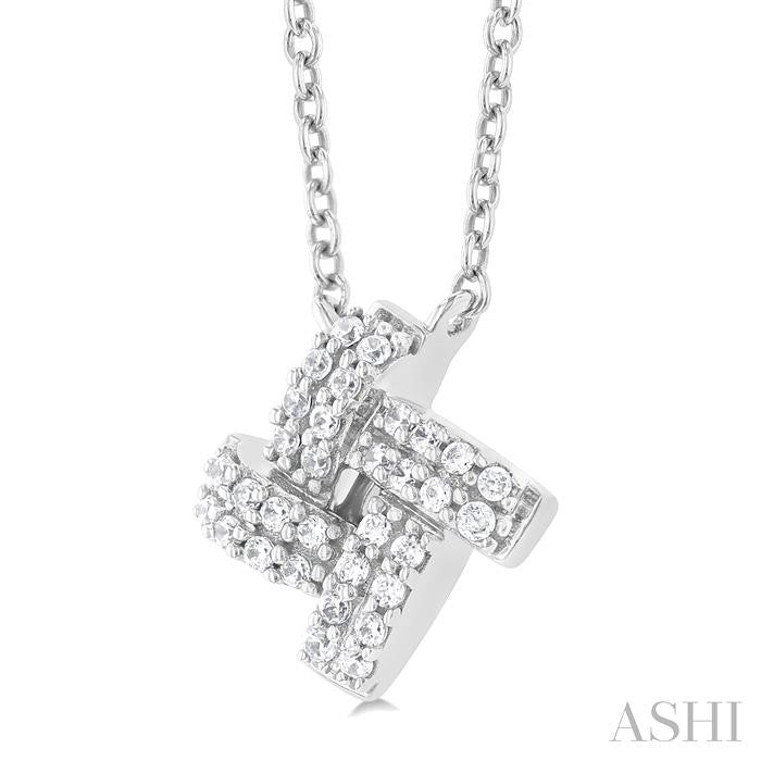 1/8 Ctw Petite Pinwheel Round Cut Diamond Fashion Pendant With Chain in 10K White Gold