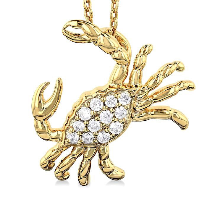 Ultramarine Finesse Crab Petite Diamond Fashion Pendant