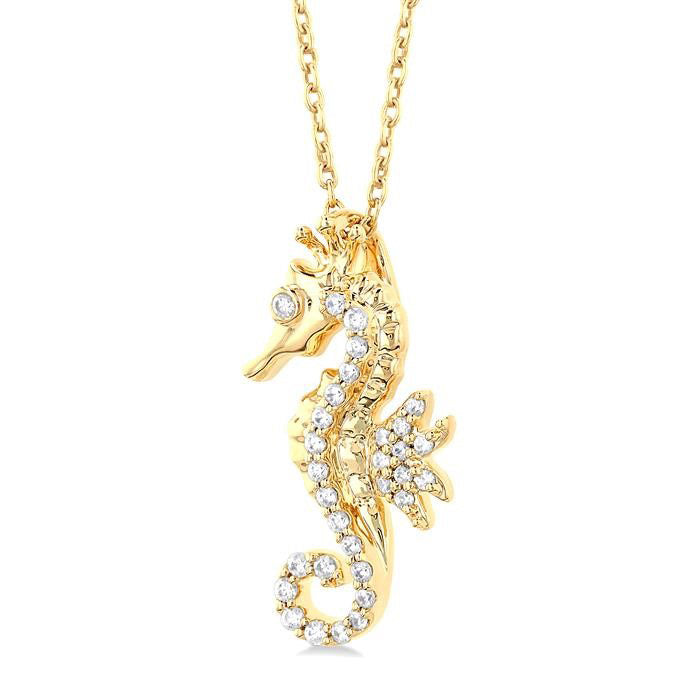Cyra Ballet Seahorse Petite Diamond Fashion Pendant