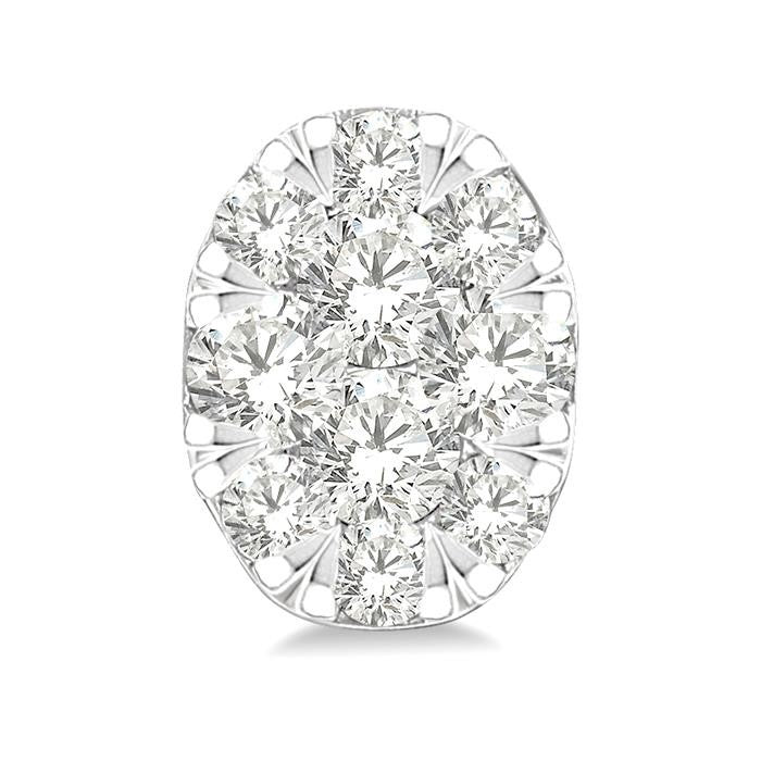 1/6 Ctw Shine Bright Petite Oval Shape Round Cut Diamond Fashion Stud Earrings in 10K Yellow and White Gold