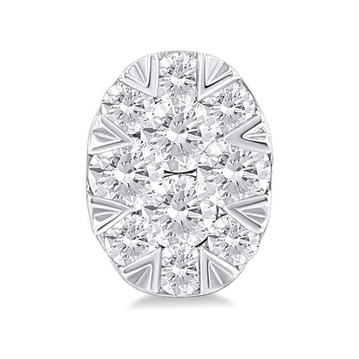 Oval Shape Shine Bright Petite Diamond Fashion Earrings