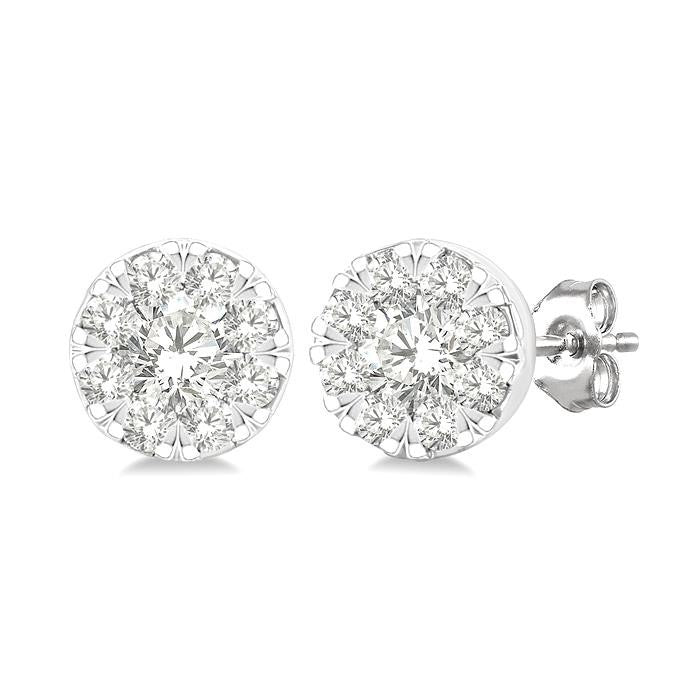 1/6 Ctw Shine Bright Petite Round Shape Round Cut Diamond Fashion Stud Earrings in 10K Yellow and White Gold