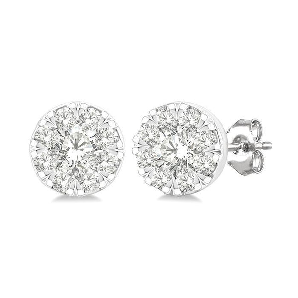 1/6 Ctw Shine Bright Petite Round Shape Round Cut Diamond Fashion Stud Earrings in 10K Yellow and White Gold
