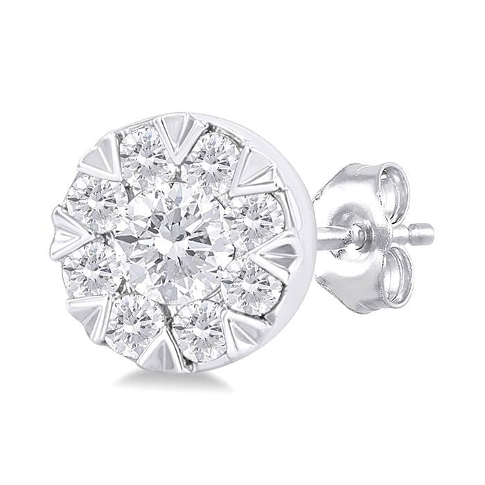 Round Shape Shine Bright Petite Diamond Fashion Earrings
