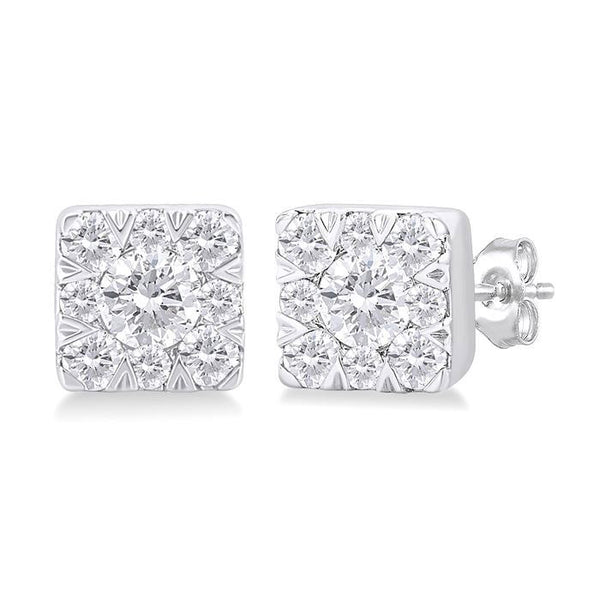 Princess Shape Shine Bright Petite Diamond Fashion Earrings