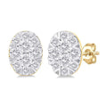 Oval Shape Shine Bright Petite Diamond Fashion Earrings