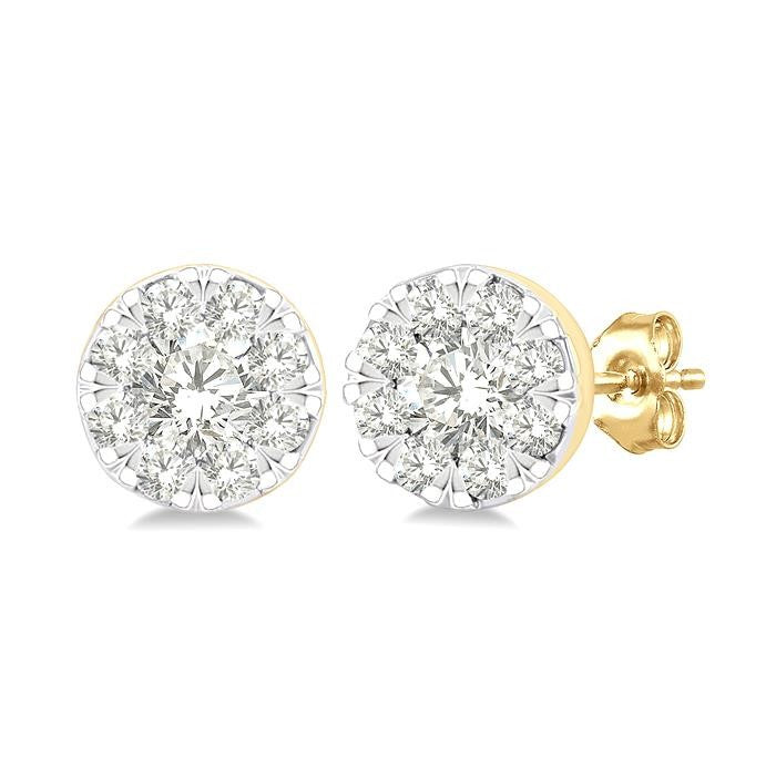 1/6 Ctw Shine Bright Petite Round Shape Round Cut Diamond Fashion Stud Earrings in 10K Yellow Gold