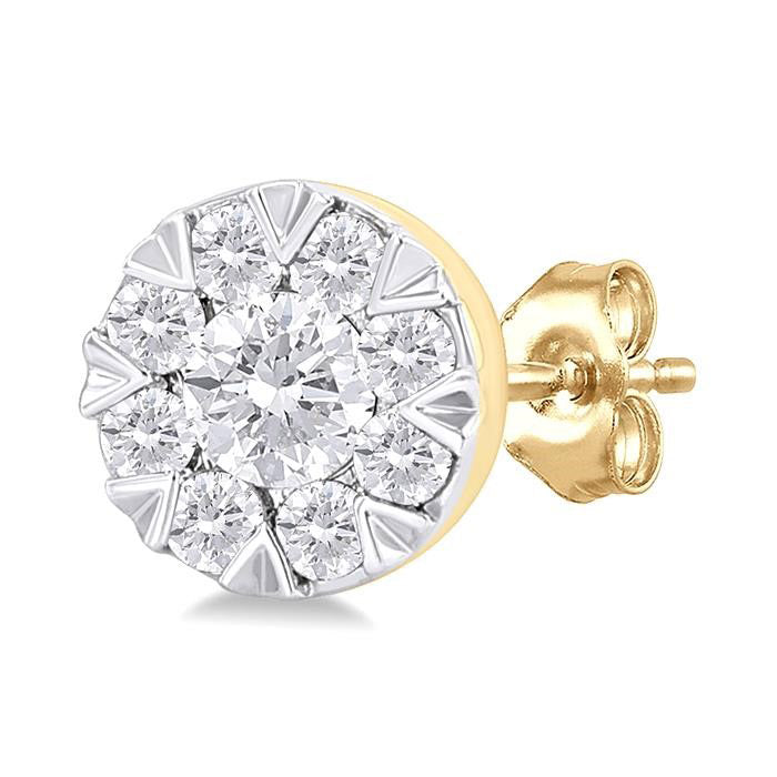 Round Shape Shine Bright Petite Diamond Fashion Earrings