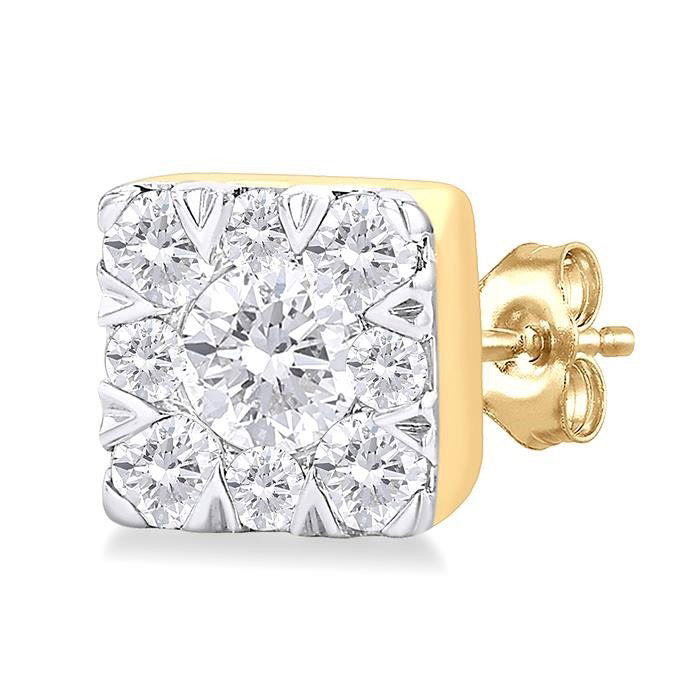 Princess Shape Shine Bright Petite Diamond Fashion Earrings