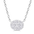 Minerva Nimbus Oval Shape East-West Shine Bright Petite Diamond Fashion Pendant