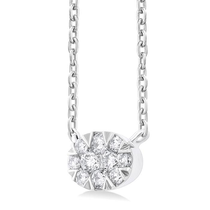 Minerva Nimbus Oval Shape East-West Shine Bright Petite Diamond Fashion Pendant