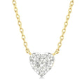 1/10 Ctw Shine Bright Petite Heart Shape Round Cut Diamond Fashion Pendant With Chain in 10K Yellow Gold