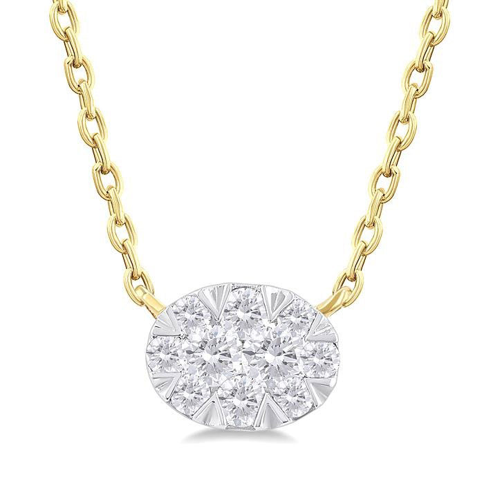 Victoire Cinder Oval Shape East-West Shine Bright Petite Diamond Fashion Pendant