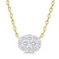 Victoire Cinder Oval Shape East-West Shine Bright Petite Diamond Fashion Pendant
