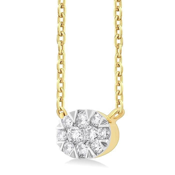 Victoire Cinder Oval Shape East-West Shine Bright Petite Diamond Fashion Pendant