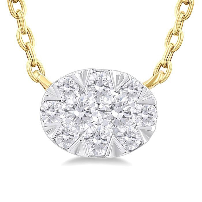 Victoire Cinder Oval Shape East-West Shine Bright Petite Diamond Fashion Pendant