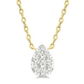 1/10 Ctw Shine Bright Petite Pear Shape Round Cut Diamond Fashion Pendant With Chain in 10K Yellow Gold