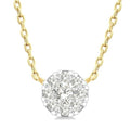 1/10 Ctw Shine Bright Petite Round Shape Round Cut Diamond Fashion Pendant With Chain in 10K Yellow Gold