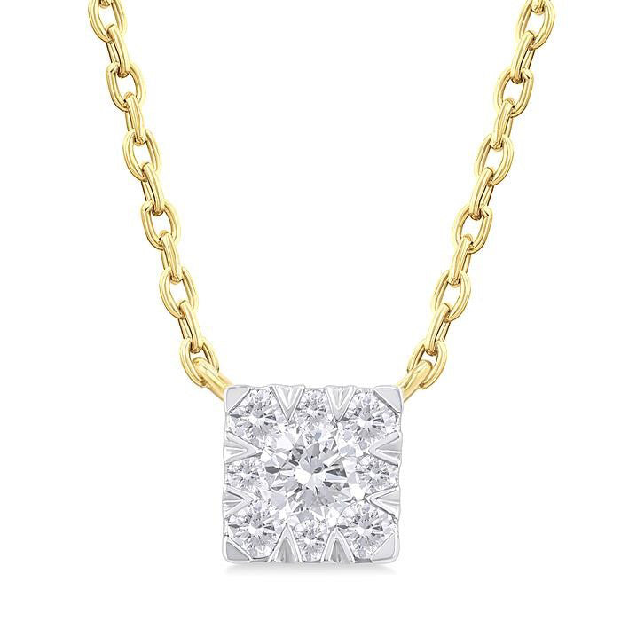 Celestia Evadne Princess Shape Shine Bright Petite Diamond Fashion Pendant