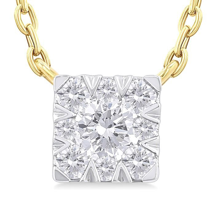 Celestia Evadne Princess Shape Shine Bright Petite Diamond Fashion Pendant