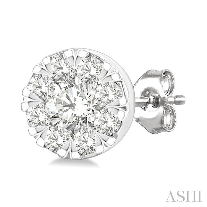 1/6 Ctw Shine Bright Petite Round Shape Round Cut Diamond Fashion Stud Earrings in 10K Yellow and White Gold